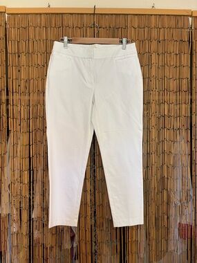 Eileen Fisher White Chino Slim Pant